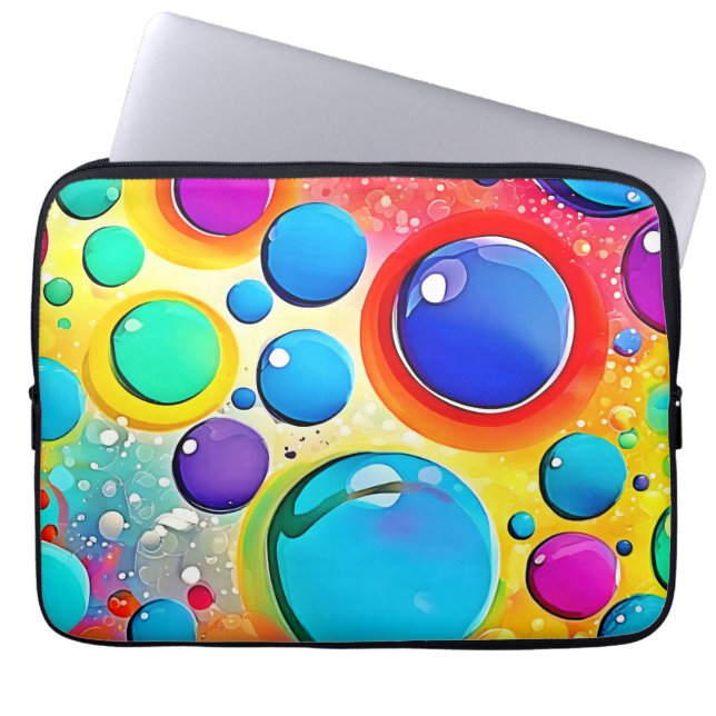 Helle Pop-Art-Kreise Laptopschutzhülle (Vorderseite)