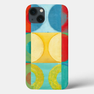 Helle Pop Art mit Kreise und Plätzen iPhone 13 Hülle