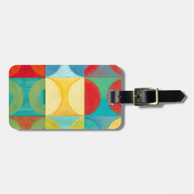 Helle Pop Art mit Kreise und Plätzen Gepäckanhänger (Vorderseite horizontal)