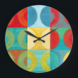 Helle Pop-Kunst mit Kreisen und Quadraten Große Wanduhr<br><div class="desc">Leuchtstoff ist nicht gerade für Lichter,  mehr wie durch dieses wunderbar helle Popkunststück nachgewiesen. Dieser Druck ist ein Brei der quadratischen Gitter mit farbigen Kreisen nach innen. Wenn Sie abstrakte Kunst der Liebe,  die Sie Liebe dieser Druck werden!</div>