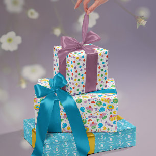Helle Primärfarben Kinder Kuchen & Süßigkeiten Geschenkpapier Set
