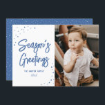 Helle Punkte Moderne Script Foto Holiday Card Feiertagskarte<br><div class="desc">Machen Sie mit dieser festlichen und lustigen Urlaubsfotokarte eine stilvolle Erklärung in dieser Urlaubssaison. An der Vorderseite stehen moderne Schriftart,  die vollständig anpassbar sind. Die Rückseite weist ein farbenfrohes Punktmuster auf,  das eine besondere Touch ermöglicht. Besuchen Sie bitte meinen Laden,  um mehr stilvolle Urlaubskarten zu sehen.</div>
