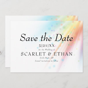 Helle Rainbow Bubble Light LGBTQ Hochzeit Save The Date
