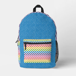 HELLE RAINBOW-FARBENE GEOMETRISCHE PATTER BEDRUCKTER RUCKSACK