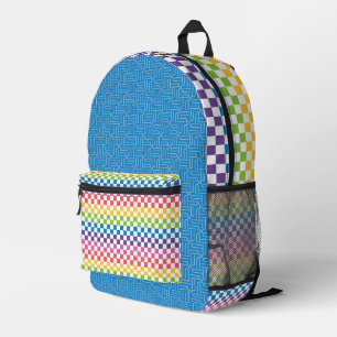HELLE RAINBOW-FARBENE GEOMETRISCHE PATTER BEDRUCKTER RUCKSACK