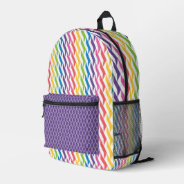 HELLE RAINBOW-FARBENE GEOMETRISCHE PATTER BEDRUCKTER RUCKSACK