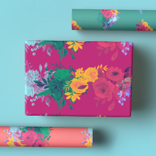 Helle Rainbow Floral Wedding Geschenkpapier Set