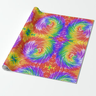 Helle Rainbow Gefärbte Krawatte Swirl Geschenkpapier