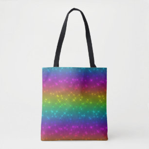 Helle Rainbow Glitzern Tote Bag