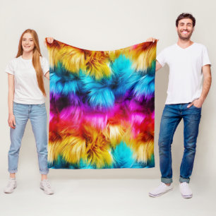 Helle Rainbow-Imitate-Monster-Pelzstruktur Fleecedecke