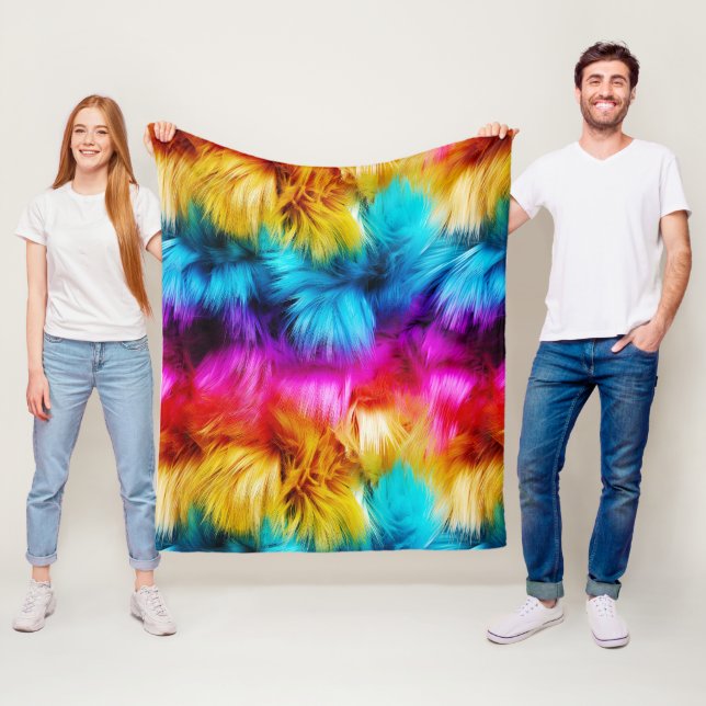 Helle Rainbow-Imitate-Monster-Pelzstruktur Fleecedecke (Beispiel)