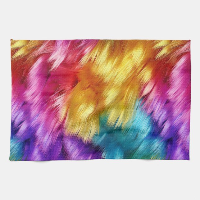 Helle Rainbow-Imitate-Monster-Pelzstruktur Geschirrtuch (Horizontal)