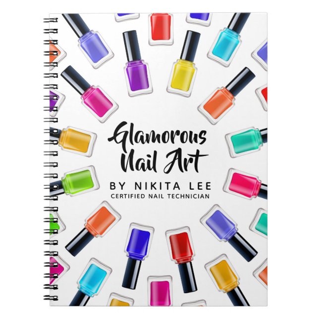 Helle Rainbow Nail Polnisch Art Tech Salon Custom Notizblock (Vorderseite)