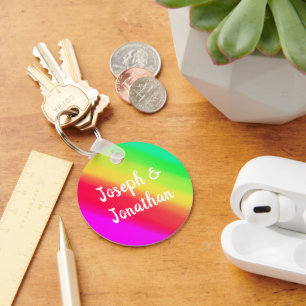Helle Rainbow Ombre Color Gradient Individuelle Na Schlüsselanhänger