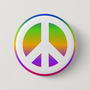 Helle Rainbow Peace Sign Button