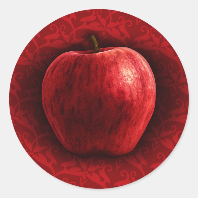Helle Red Apple Runder Aufkleber (Vorderseite)