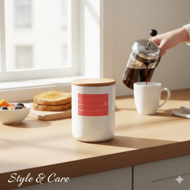 Helle Red Food Labels für Zuhause und Küche Lebensmitteletikett (Bright Red Food Labels for Home and Kitchen)