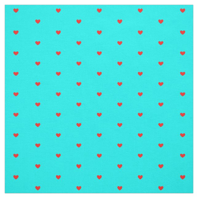 Helle Red Polka Hörer auf Türkis Blue Stoff (Muster)