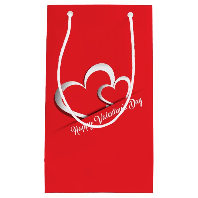 Helle Red Valentine's Day Geschenktasche Kleine Geschenktüte (Vorderseite)