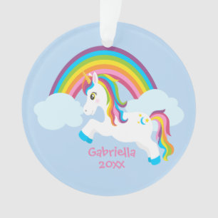 Helle Regenbogen-Einhorn-Verzierung Ornament