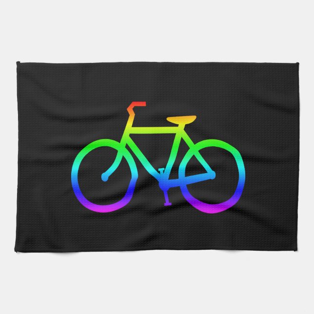 Helle Regenbogen-Fahrrad Geschirrtuch (Horizontal)