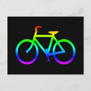 Helle Regenbogen-Fahrrad Postkarte