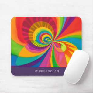 Helle Regenbogen-Farben, personifizieren den Namen Mousepad
