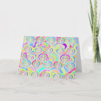 Helle Regenbogen Herz Psychedelic Valentine's Card