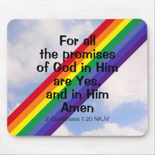 Helle Regenbogen in Sky Inspirational Bible Verse Mousepad
