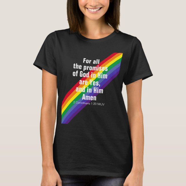 Helle Regenbogen Inspiration Bibel Verse Niedlich T-Shirt (Vorderseite)