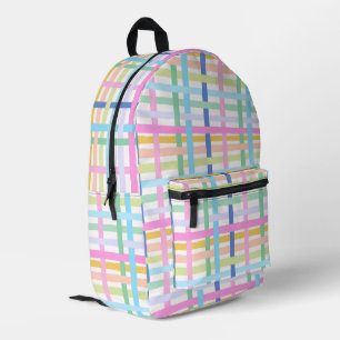 Helle Regenbogen-Karierung - Maximalistisches Ging Bedruckter Rucksack