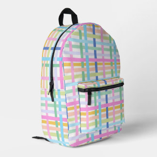Helle Regenbogen-Karierung - Maximalistisches Ging Bedruckter Rucksack