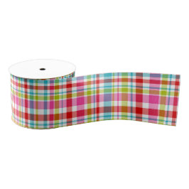 Helle Regenbogen-Karottee Karomuster Ripsband