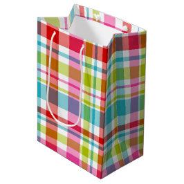Helle Regenbogen-Karottee-Schottenmuster Mittlere Geschenktüte