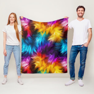 Helle Regenbogen-Kunstfelltextur Fleecedecke