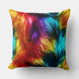 Helle Regenbogen-Kunstfelltextur Kissen