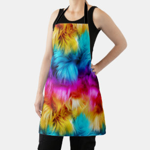 Helle Regenbogen-Kunstfelltextur Schürze