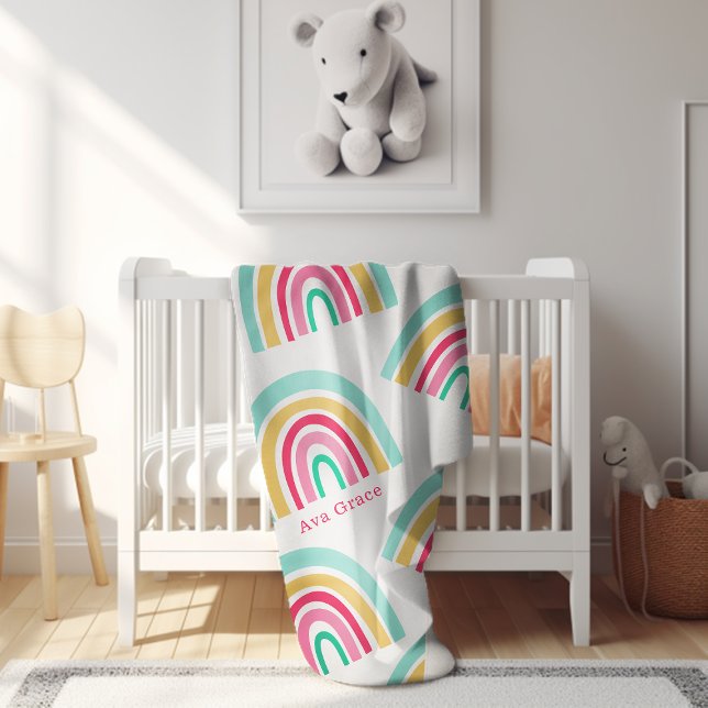 Helle Regenbogen mit dem Namen des Babys farbenfro Sherpadecke (A cute soft blanket for baby or child's room to personalize with their name.)