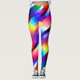 Helle Regenbogen-Schachbrett-Muster-Leggings Leggings