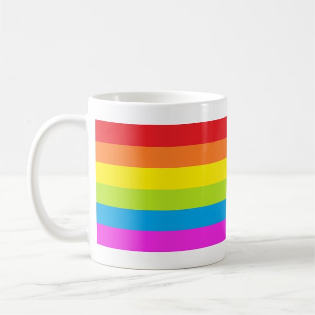 Helle Regenbogen-Streifen-Kaffee-Tasse Kaffeetasse (Links)