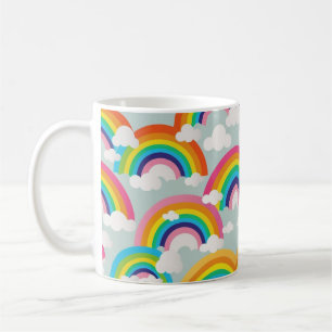 Helle Regenbogen-Tasse mit Wolken Kaffeetasse