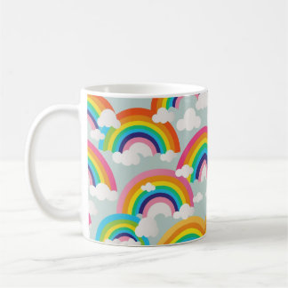 Helle Regenbogen-Tasse mit Wolken Kaffeetasse