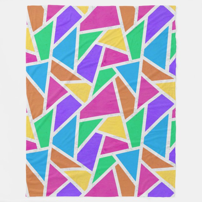 Helle Regenbogenfarben Mosaik Fleecedecke (Vorderseite)