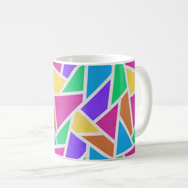 Helle Regenbogenfarben Mosaik Kaffeetasse (VorderseiteRechts)