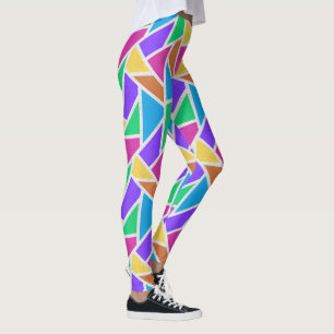 Helle Regenbogenfarben Mosaik Leggings