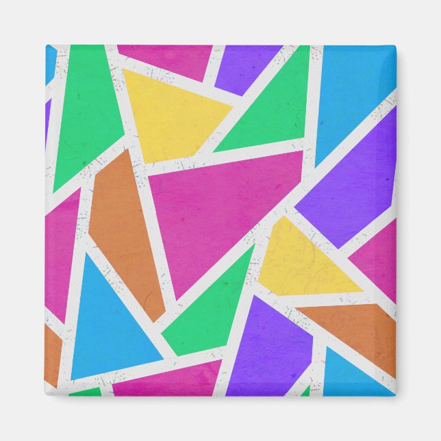 Helle Regenbogenfarben Mosaik Magnet (Vorne)