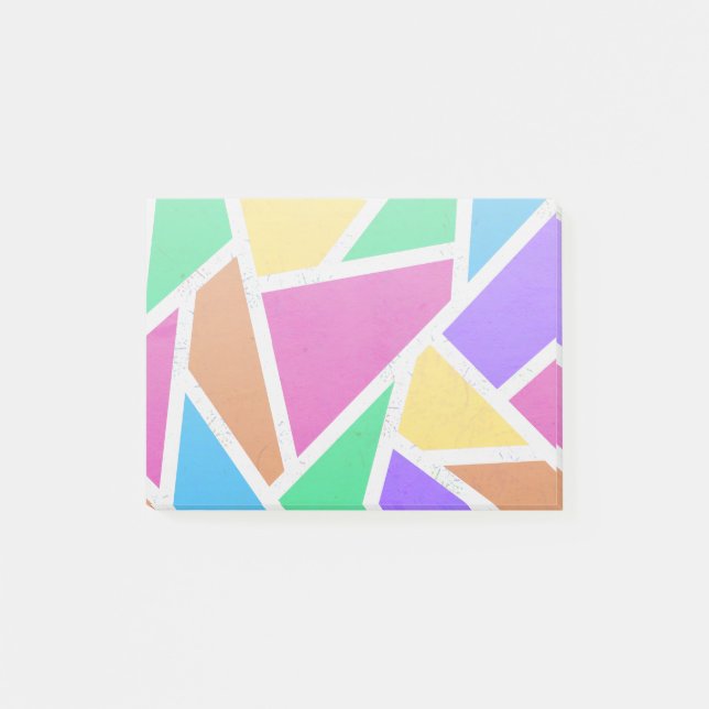 Helle Regenbogenfarben Mosaik Post-it Klebezettel (Vorderseite)