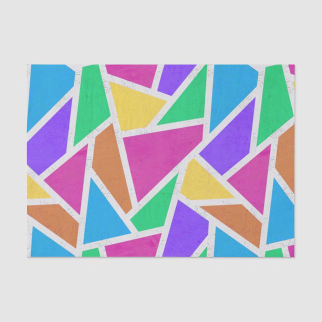 Helle Regenbogenfarben Mosaik Seidenpapier (Vorderseite)