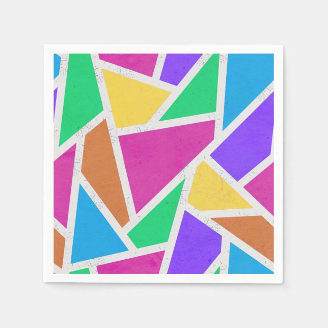 Helle Regenbogenfarben Mosaik Serviette (Vorderseite)