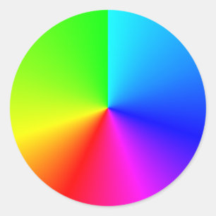 Helle Regenbogenfarben Radialstrahl Runder Aufkleber